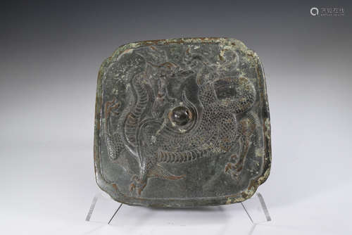 A Chinese Bronze Square Shape Mirror