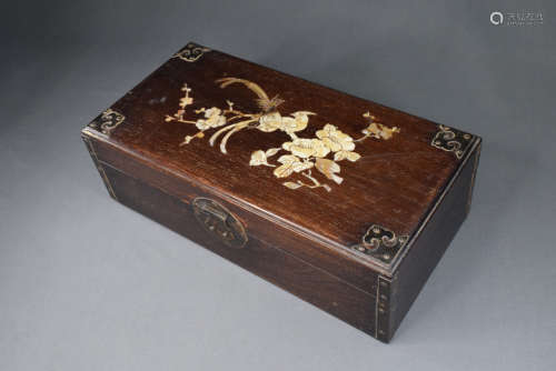A Wood with Shell Inlaid Box