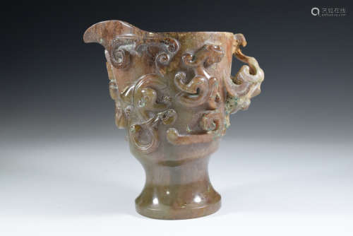 A Jade Dragon Pattern Cup