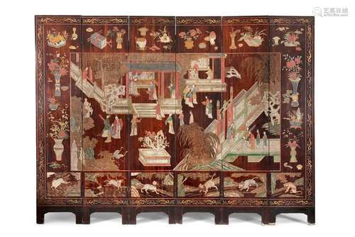 A SIX-LEAF COROMANDEL FOLDING FLOOR SCREEN, A BIRTHDAY GIFT ...