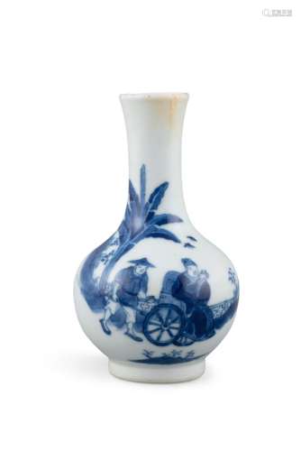 A BLUE AND WHITE PORCELAIN BOTTLE VASE China, Late Qing Dyna...