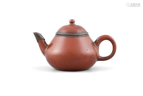 A YIXING TERRACOTTA LIDDED TEAPOT, JIAQING MARK AND MOST PRO...