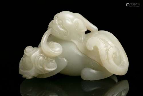 A JADE CARVING OF A PIXIE / BIXIE China, Qing Dynasty, 18th ...