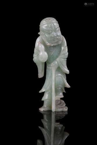 A JADEITE JADE FIGURE OF A STANDING TIEGUAI LI China, Circa ...