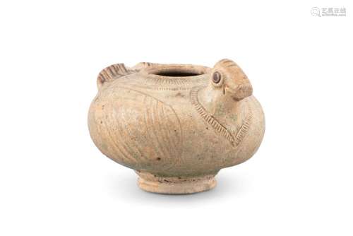 AN OLIVE-GLAZED TERRACOTTA ZOOMORPHIC WATER POT China, Possi...