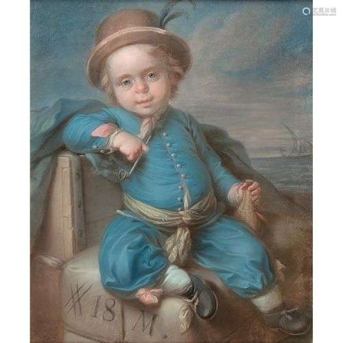 MICHEL RABILLON (Beaucaire 1735-Paris 1786)Jeune marinPastel...