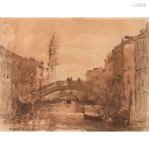 FÉLIX ZIEM (BEAUNE 1821-PARIS 1911)Vue de Venise, Ponte dei ...