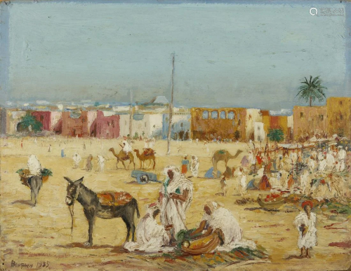 Arte Islamica BonfantiThe market place. Dated 1935.Oil