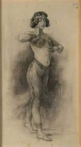 FABIO FABBI Drawing on paper portarying a dancing