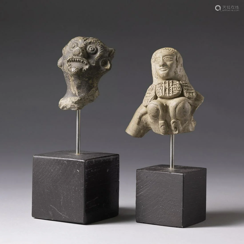 Arte Indiana Two terracotta figural fragments