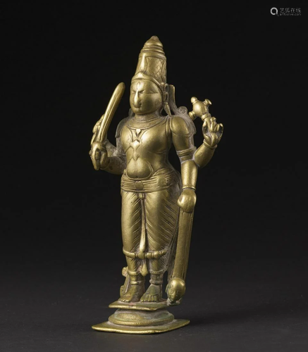 Arte Indiana A bronze figure of standing Virabhadra