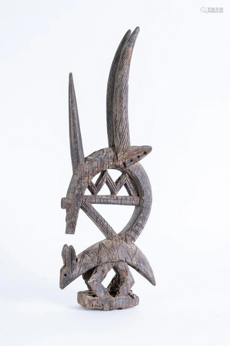 Arte africana Zoomorphic crest chiwara sogoni koun,