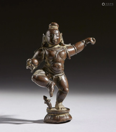 Arte Indiana A bronze dancing BalaKrishna India, 17th