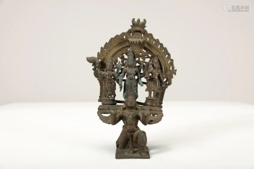Arte Indiana A bronze altar devoted to Lord Vishnu