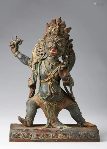 Arte Himalayana A wood and earthenware figure of