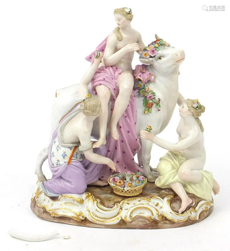 Meissen, 19th century German porcelain figure group of