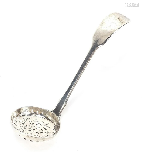 Chawner & Co, Victorian silver sifting spoon, London