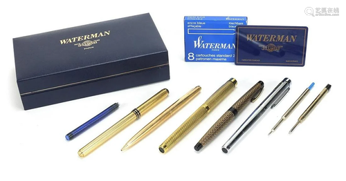 Vintage fountain pens and pen & pencil including gold