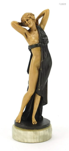 Art Deco style bronzed and ivorine figurine of a