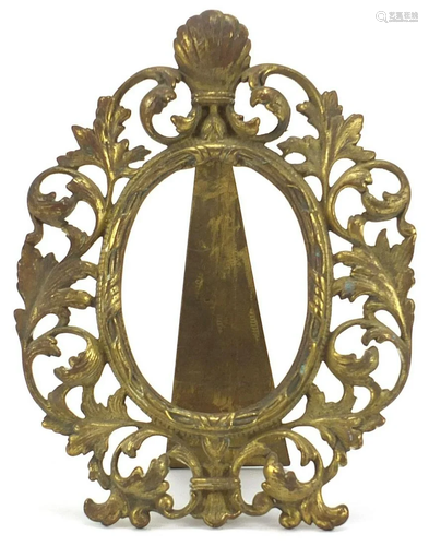 19th century gilt metal acanthus design easel frame