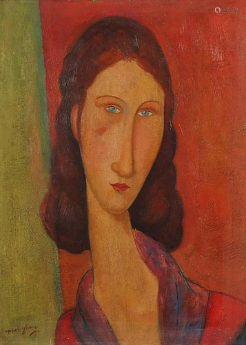 After Amedeo Modigliani - Head and shoulders portrait