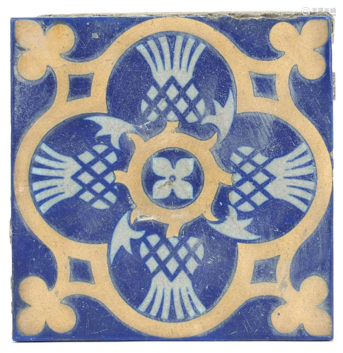 Victorian Minton & Co encaustic tile from the