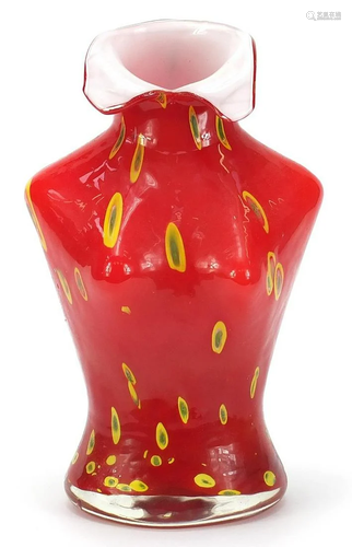 Large Murano style glass vase in the form of a female