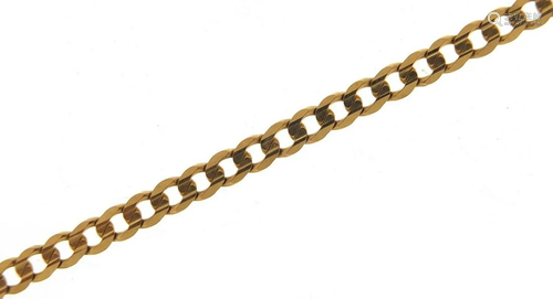 9ct gold curb link necklace, 60cm in length, 13.2g