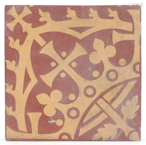 Victorian Minton & Co encaustic tile from the