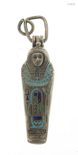 Egyptian Revival silver and enamel Tutankhamun