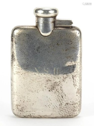 A & J Zimmerman Ltd, George V silver hip flask with