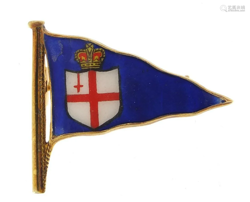 Benzie, Royal Yacht Squadron 9ct gold and enamel flag