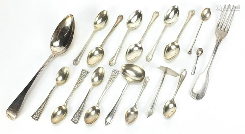 Georgian and later silver flatware including 1810