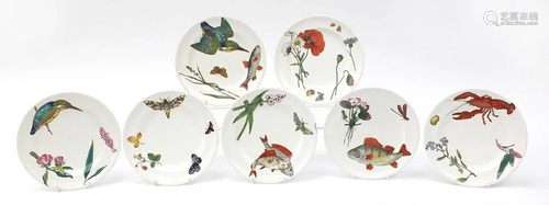 Minton, seven Victorian Aesthetic dessert plates