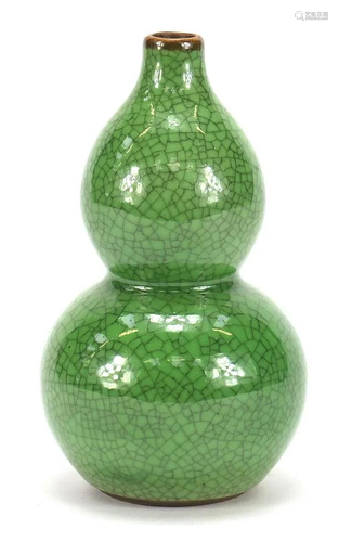 Chinese porcelain crackle glazed double gourd vase