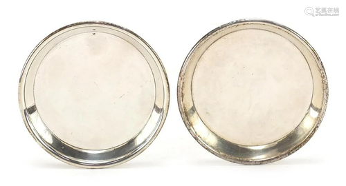 Cartier, pair of circular silver dishes hallmarked