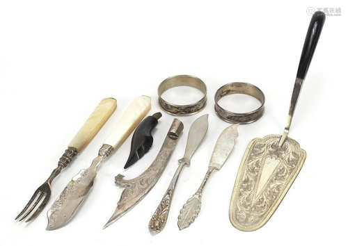 Antique and later silver and white metal objects