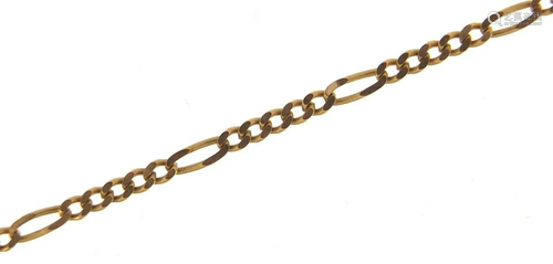 9ct gold Figaro link necklace, 46cm in length, 4.0g