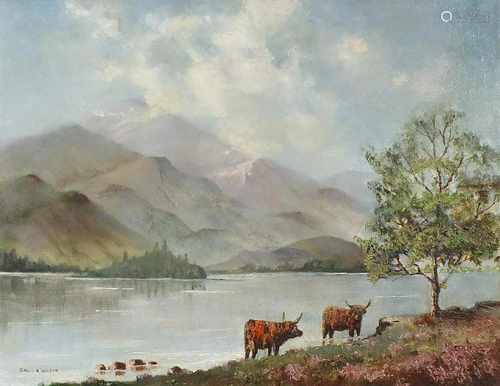 David K Wilson 1999 - Loch Achray and Ben Venue, oil on