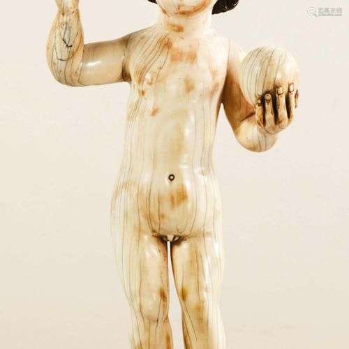 Enfant Jésus, Sauveur du Monde, en ivoire sculpté …
