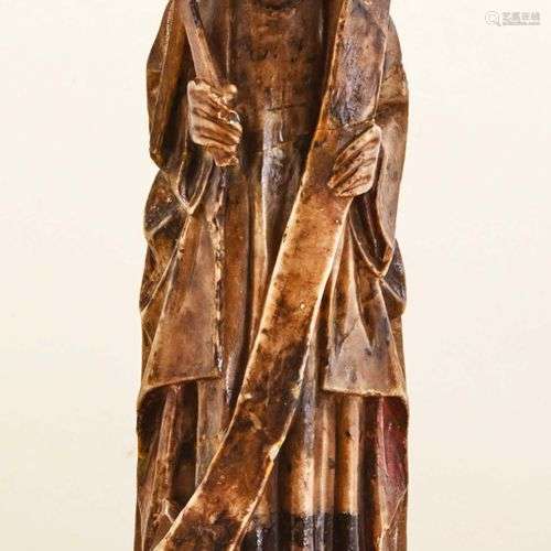 Saint André en albâtre sculpté en haut relief reha…