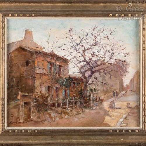 Merio AMEGLIO (Italie 1897-1970) Montmartre Huile sur toile ...