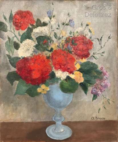 Clémence Louise BURDEAU (1891-1983) Géraniums et fleurs des ...