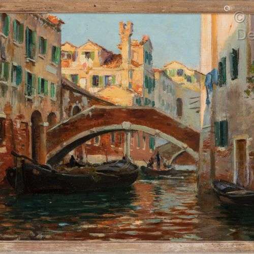 Charles Léon GODEBY (1870-1952) Venise Huile sur toile Signé...