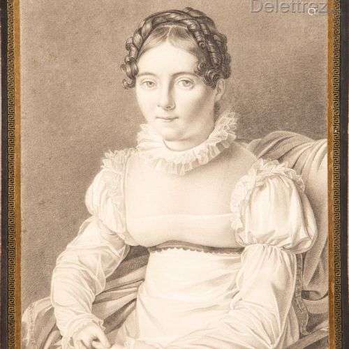 Ecole française vers 1810 Portrait de femme assise Dessin à ...