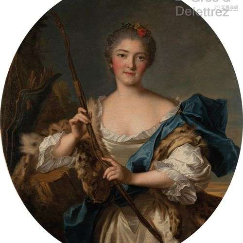 D'après Jean-Marc NATTIER (1685-1766) Mademoiselle de Migieu...