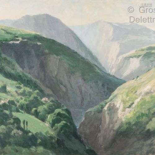 Frédéric Levé (1877-1968) Matin dans l'Oisans, Isère Huile s...