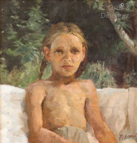 Alexandre ROMANITCHEEV (1919-1989) Portrait d une petite fil...