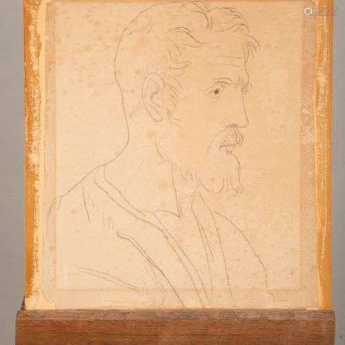 Suite de PUVIS DE CHAVANNES (1824-1898) Homme barbu Crayon s...