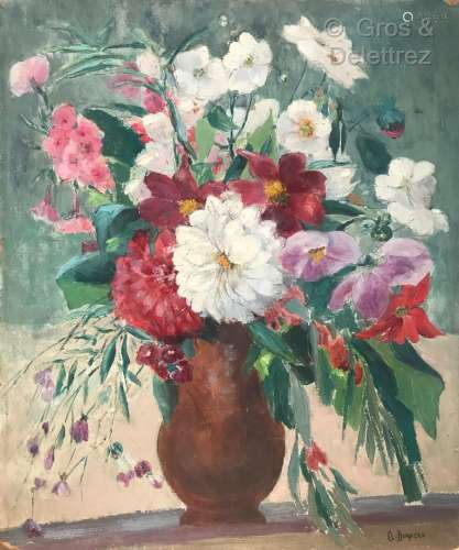 Clémence Louise BURDEAU (1891-1983) Bouquet de fleurs dans u...